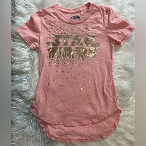Star Wars short sleeve pink tee girls size Large 10/12